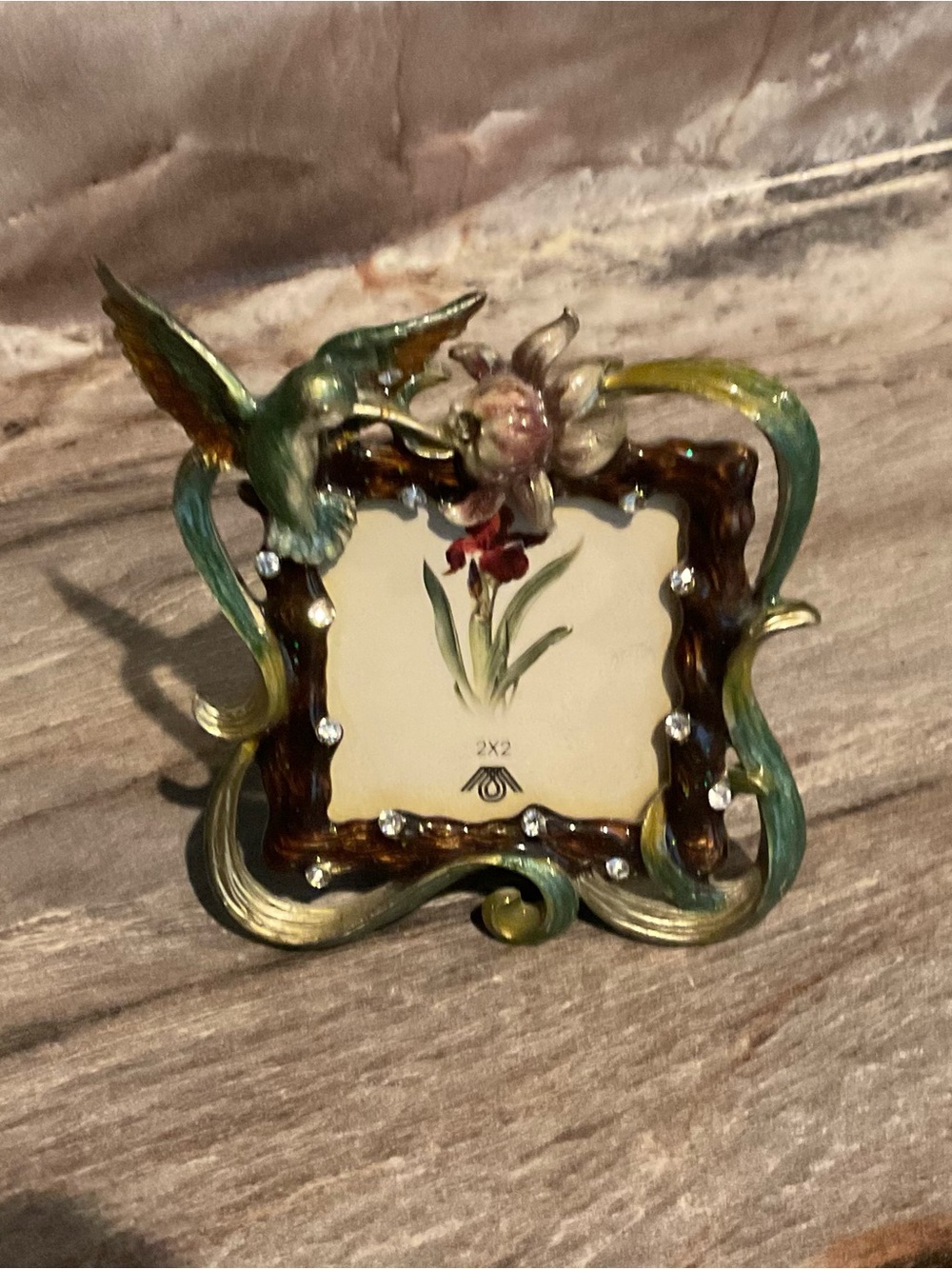Ornate Green Hummingbird Floral Table Frame - Home Accents